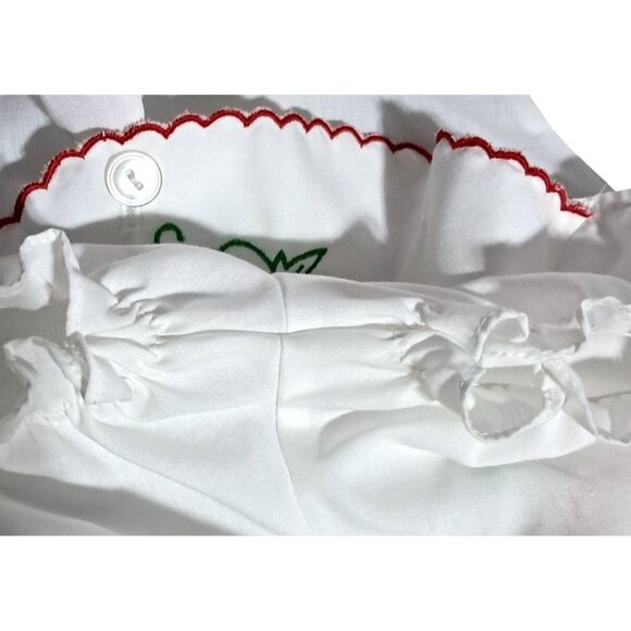 Vintage Healthtex Baby Girls White Romper With Strawberry Embroidery 12 Months - Picture 8 of 8